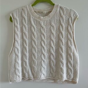 Cream stitched sweater vest